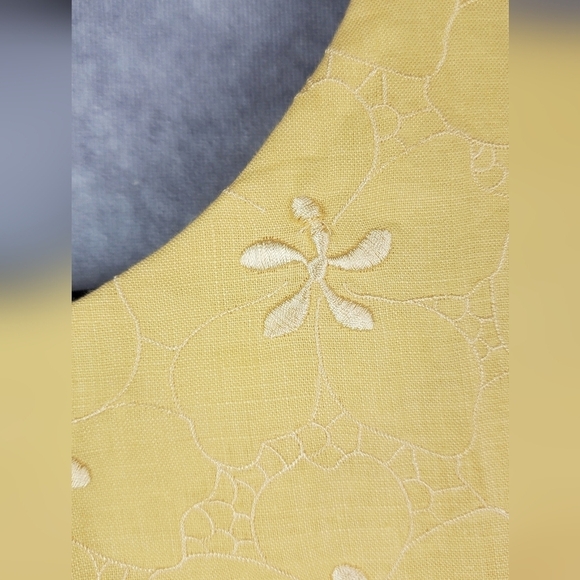 TALBOTS‎ Linen Yellow summer Women's Dress Size 10 - Picture 12 of 14